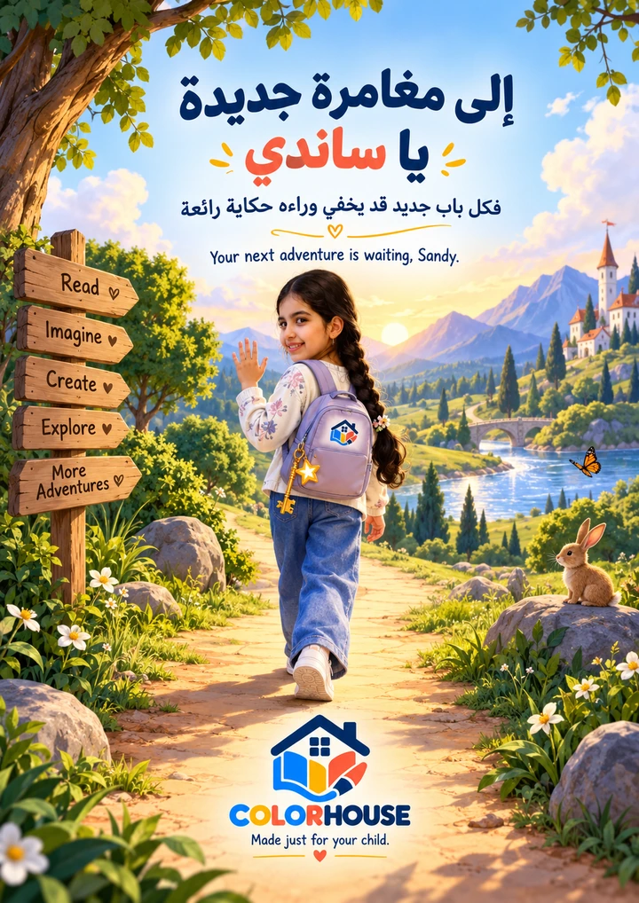 الغلاف الخلفي لقصة مفتاح عالم الألوان
